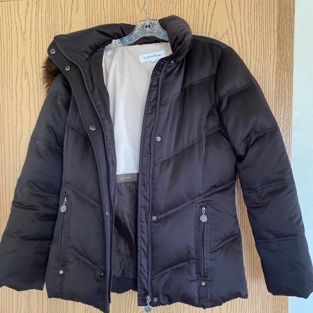 Calvin Klein Brown Puffer Coat